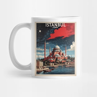 Istanbul Turkey Starry Night Vintage Retro Travel Tourism Mug